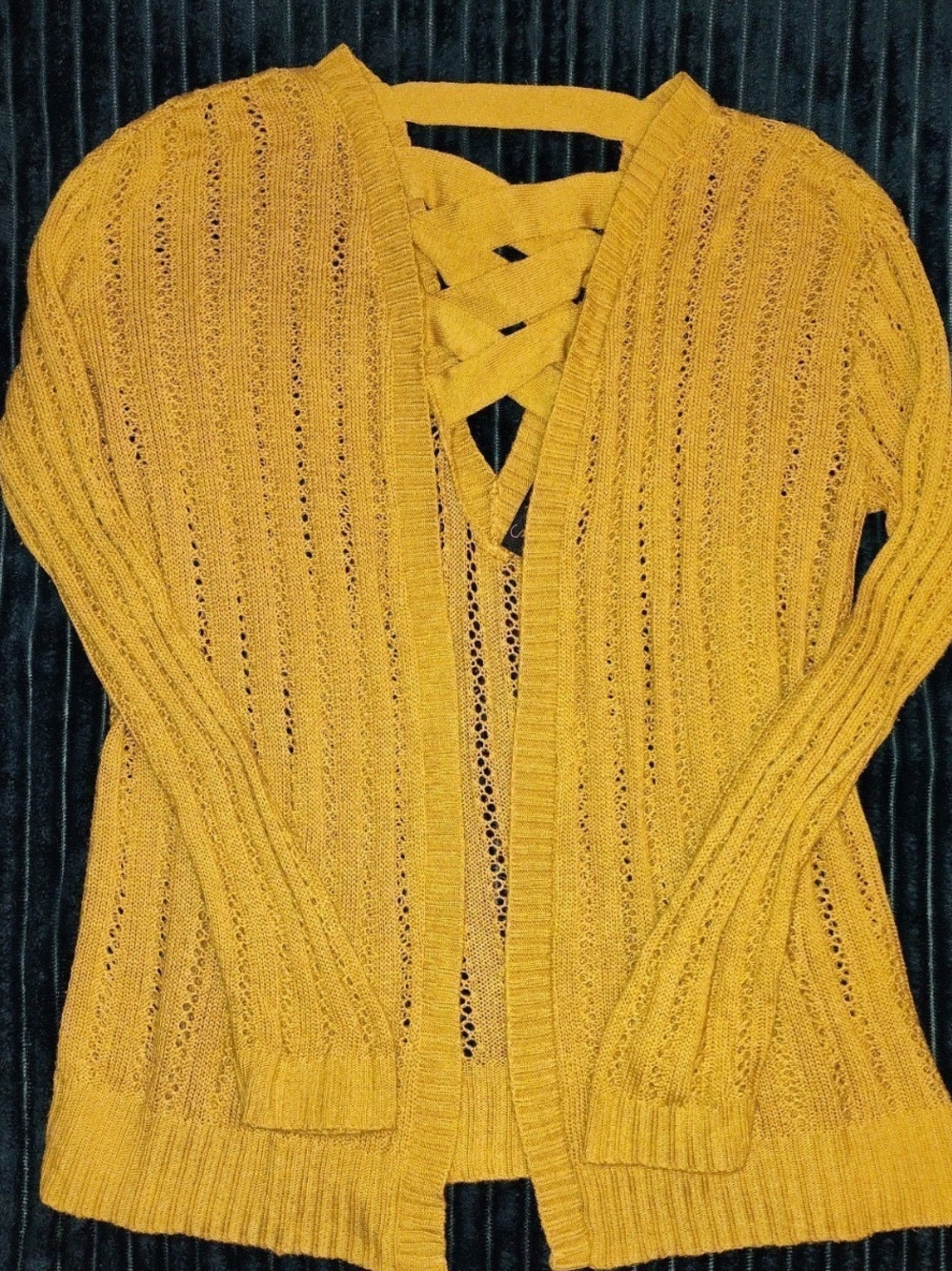 Serendipity by Victoria Women's Lace-Up Knit Sweater Size Medium